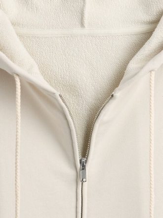 Schwerer French Terry Oversize-Kapuzenpullover mit Reißverschluss