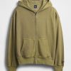 Schwerer French Terry Oversize-Kapuzenpullover mit Reißverschluss Schwerer French Terry Oversize-Kapuzenpullover mit Reißverschluss