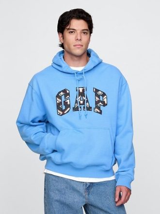 Schwerer Hoodie mit gesticktem Bogenlogo