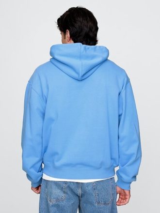 Schwerer Hoodie mit gesticktem Bogenlogo