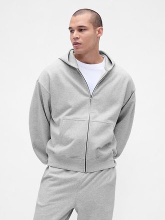 Schwerer Kapuzenpullover mit Reißverschluss