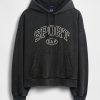 Schwerer Oversize-Kapuzenpullover mit kurzem Logo Schwerer Oversize-Kapuzenpullover mit kurzem Logo