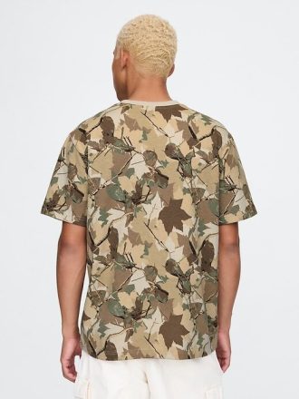 Schweres, entspanntes T-Shirt mit Tasche für Erwachsene