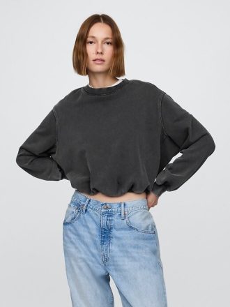 Schweres French-Terry-Sweatshirt mit Bubble-Muster