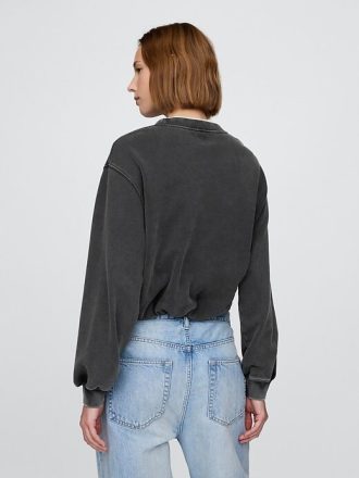 Schweres French-Terry-Sweatshirt mit Bubble-Muster