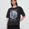 Schweres, kurzes T-Shirt mit Fleetwood Mac-Grafik Schweres, kurzes T-Shirt mit Fleetwood Mac-Grafik