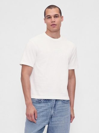 Schweres, kurzes T-Shirt mit Grafik