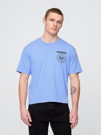Schweres, kurzes T-Shirt mit Ramones-Grafik