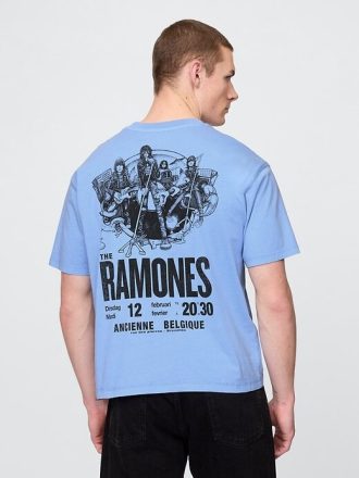 Schweres, kurzes T-Shirt mit Ramones-Grafik