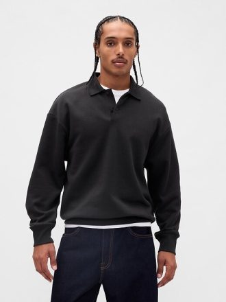 Schweres Oversize-Polo-Sweatshirt