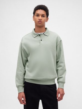 Schweres Oversize-Polo-Sweatshirt