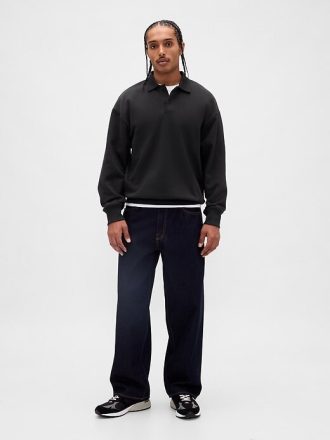 Schweres Oversize-Polo-Sweatshirt