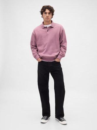 Schweres Oversize-Polo-Sweatshirt