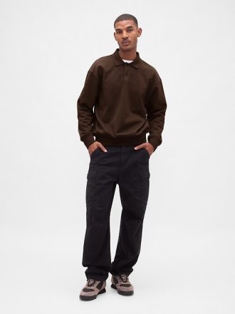 Schweres Oversize-Polo-Sweatshirt