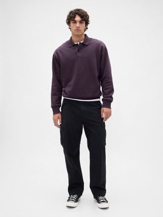 Schweres Oversize-Polo-Sweatshirt