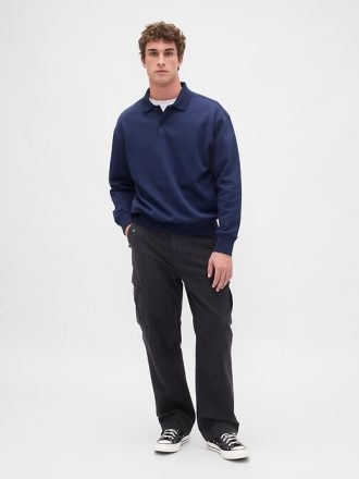 Schweres Oversize-Polo-Sweatshirt
