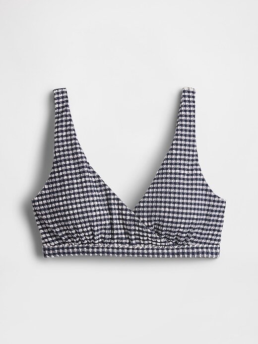 Seersucker-Bikinioberteil mit Vichy-Karomuster Seersucker-Bikinioberteil mit Vichy-Karomuster