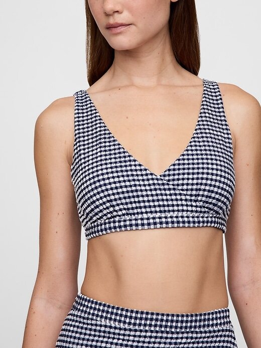 Seersucker-Bikinioberteil mit Vichy-Karomuster Seersucker-Bikinioberteil mit Vichy-Karomuster