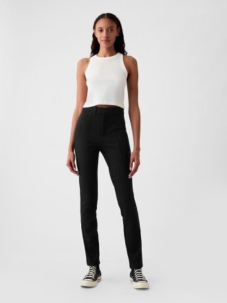 Skinny-Hose mit hohem Bund und Doppelstrick