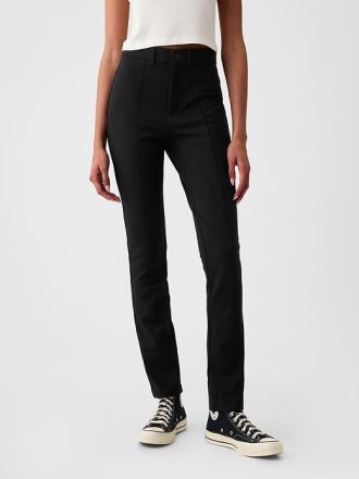 Skinny-Hose mit hohem Bund und Doppelstrick