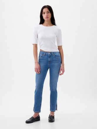 Slim-Jeans im Vintage-Stil mit mittlerer Leibhöhe