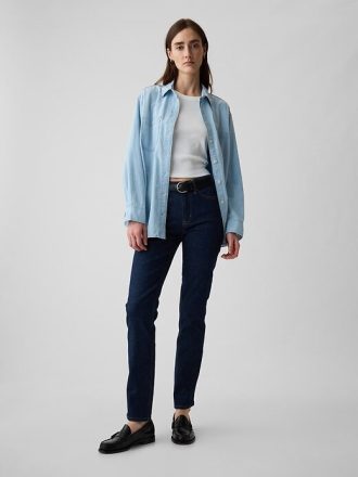 Slim-Jeans im Vintage-Stil mit mittlerer Leibhöhe