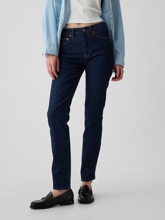 Slim-Jeans im Vintage-Stil mit mittlerer Leibhöhe