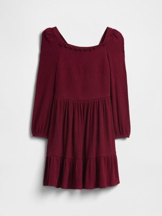 Softspun-Smocked-Kleid mit quadratischem Ausschnitt für Kinder