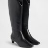 Spitze kniehohe Stiefel mit Kitten Heel