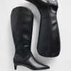 Spitze kniehohe Stiefel mit Kitten Heel