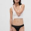String aus Bio-Stretch-Baumwolle mit Spitzenbesatz String aus Bio-Stretch-Baumwolle mit Spitzenbesatz