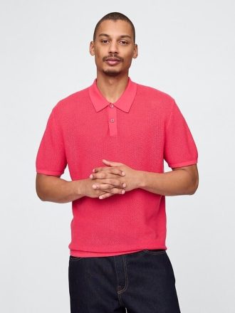 Strukturierter Häkel-Polopullover