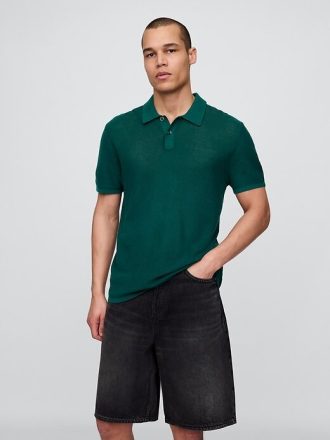 Strukturierter Häkel-Polopullover
