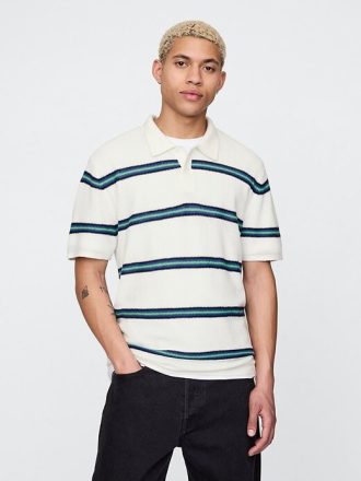 Strukturierter Häkel-Polopullover