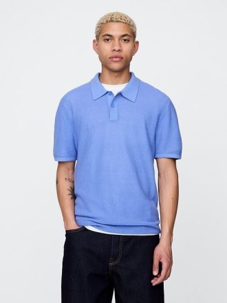 Strukturierter Häkel-Polopullover