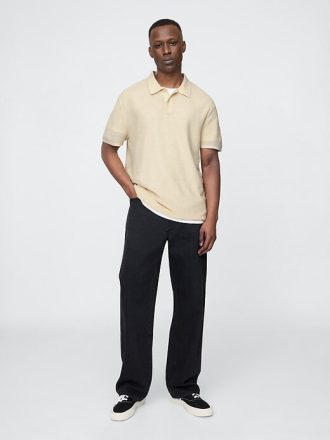 Strukturierter Häkel-Polopullover