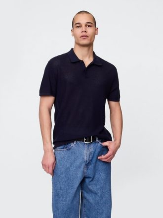 Strukturierter Häkel-Polopullover