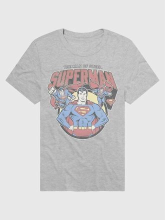 Superman Vintage Heldenpose Grafik T-Shirt
