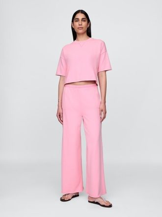 Sweatpants aus French Terry mit weitem Bein und gerolltem Saum