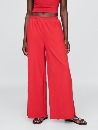 Sweatpants aus French Terry mit weitem Bein und gerolltem Saum