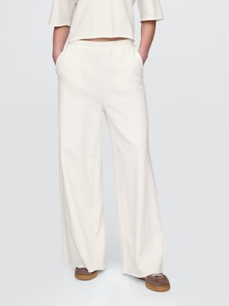 Sweatpants aus French Terry mit weitem Bein und gerolltem Saum