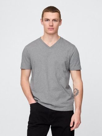 T-Shirt aus Baumwolljersey mit V-Ausschnitt