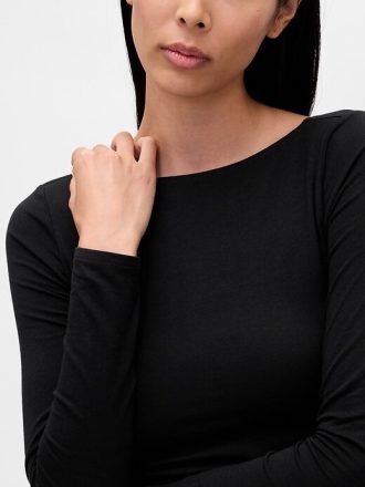 T-Shirt aus Jersey mit U-Boot-Ausschnitt und offenem Rücken