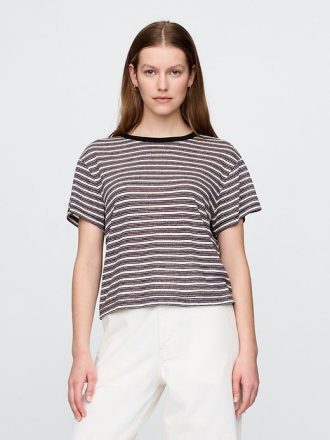 T-Shirt aus Leinenmischung