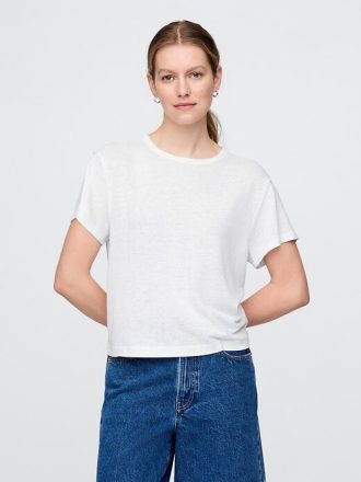 T-Shirt aus Leinenmischung