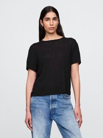 T-Shirt aus Leinenmischung