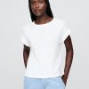 T-Shirt aus Leinenmischung mit Rollbündchen T-Shirt aus Leinenmischung mit Rollbündchen
