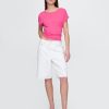 T-Shirt aus Leinenmischung mit Rollbündchen T-Shirt aus Leinenmischung mit Rollbündchen