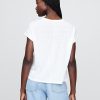 T-Shirt aus Leinenmischung mit Rollbündchen T-Shirt aus Leinenmischung mit Rollbündchen