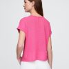 T-Shirt aus Leinenmischung mit Rollbündchen T-Shirt aus Leinenmischung mit Rollbündchen